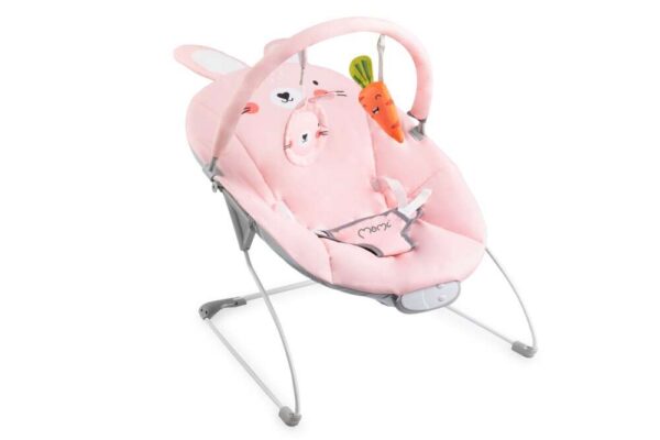 MoMi Glossy rezgő Pihenőszék - Bunny - rózsaszín